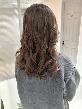 セミロング カラー パーマ 銀座No.1髪質改善 縮毛矯正/本木のヘアスタイル