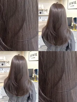 ロング カラー ブリーチなしヘーゼル 🤎透明感カラー 唯のヘアスタイル