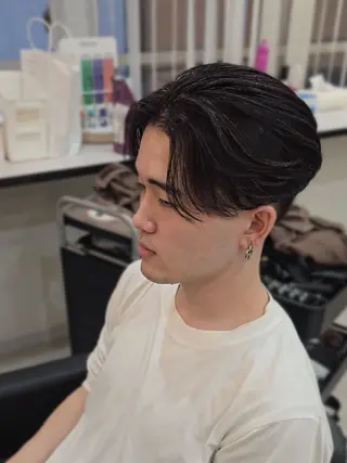 メンズ ミディアム パーマ Lapis 名古屋駅前店所属・LEN名古屋/パーマ 海外ヘア/メンズ特化のヘアスタイル