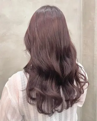 ロング カラー ヘアアレンジ 【ピンク/韓国ヘア/ ヘアセット】亜海のヘアスタイル