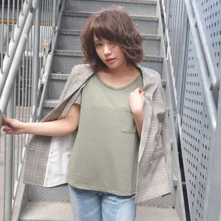 ショート 髪質改善ストレート、 カラー清野雄大のヘアスタイル