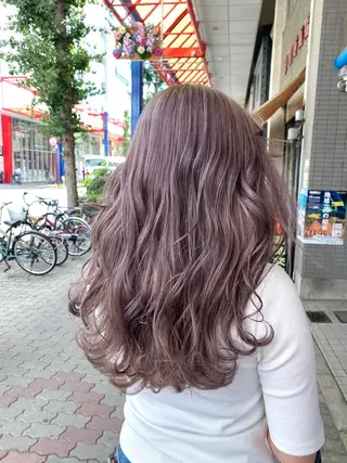 セミロング ゆぴ☾‪/推しカラー /ハイトーンのヘアスタイル