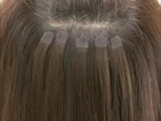 ロング カラー パーマ ヘアアレンジ 大阪レミーエクステ チビ編み込みのヘアスタイル