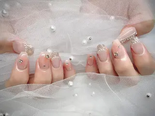 ネイル I-nailロング /ワンホン/キラキラのネイルデザイン