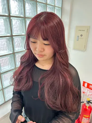 ロング カラー 愛結 暖色カラー🎀🩰のヘアスタイル