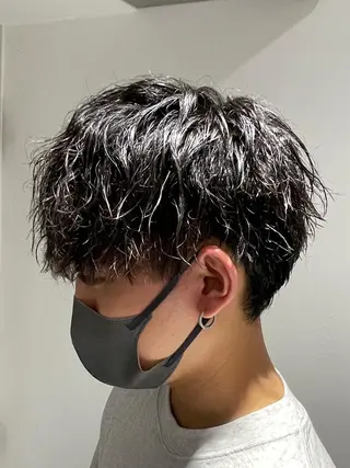 パーマ メンズ ショート/メンズ特化 オオクボユウタのヘアスタイル
