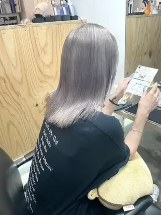 セミロング カラー 圧倒的なケアブリーチ /髪質改善🩵松田のヘアスタイル