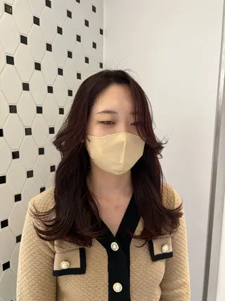 セミロング カラー ヘアアレンジ 顔周り/透明感/銀座 🩵りのせのヘアスタイル