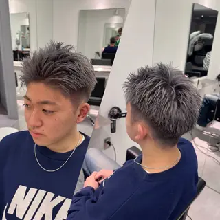 カラー メンズ R/🤎 パーマ&ブリーチ🔥のヘアスタイル