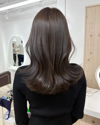 ロング カラー 新宿/韓国ヘア/ 髪質改善ストレートのヘアスタイル