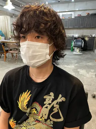 ミディアム カラー パーマ メンズ 口コミ高評価/パーマ Tetsu【テツ】のヘアスタイル