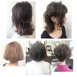 セミロング カラー パーマ ヘアアレンジ メンズ キッズ ネイル マツエク・マツパ Lien 深井店のヘアスタイル
