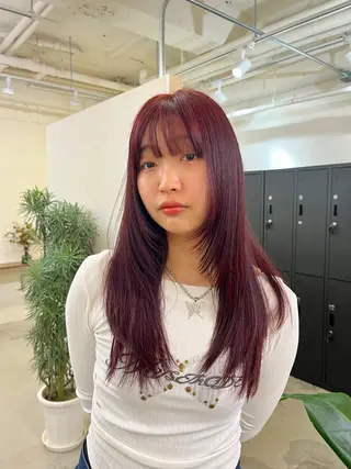 ロング カラー 加藤好/カットモデル /暖色カラー🍒🧡のヘアスタイル
