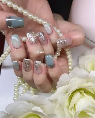 ミディアム ネイル 長さ出し専門 nynaのネイルデザイン