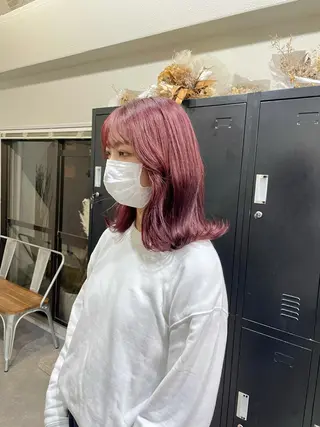 ミディアム カラー パーマ ヘアアレンジ メンズ キッズ ネイル マツエク・マツパ 韓国ボブ/髪質改善 ニュアンス特化RYOのヘアスタイル