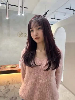 ロング カラー Mahoメンズヘア 🦋デザインカラーのヘアスタイル