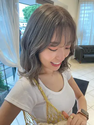 セミロング 韓国風ヘア♡ runaのヘアスタイル
