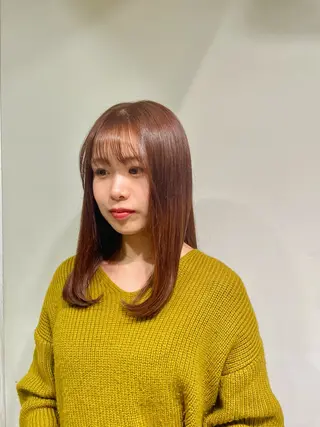 セミロング Hair salon　Sui所属・ハッシュカット 暖色カラー/伊藤菜月のヘアスタイル