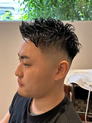ショート パーマ メンズ peakshair所属・堀江/メンズパーマ 𝒀𝑼𝑻𝑶のヘアスタイル