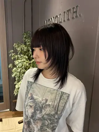 ミディアム 韓国/透明感カラー さなのヘアスタイル