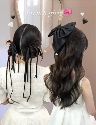 ロング ヘアアレンジ 韓国ヘア🦢🖤 Sayumiのヘアスタイル