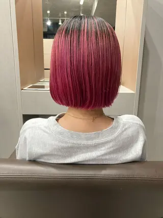 ショート カラー ロングパーマ木村 ボブパーマのヘアスタイル