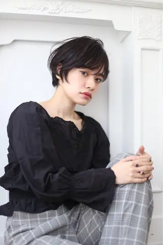 ショート 艶カラー/フェイス レイヤー/たむのヘアスタイル