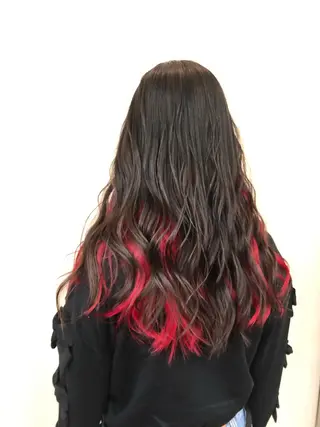 セミロング ゆぴ☾‪/推しカラー /ハイトーンのヘアスタイル