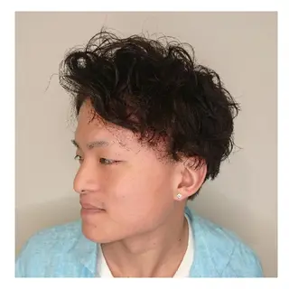 メンズ カラー パーマ ヘアアレンジ ブリーチ/ヘアケア/ 艶髪/イギチハルのヘアスタイル