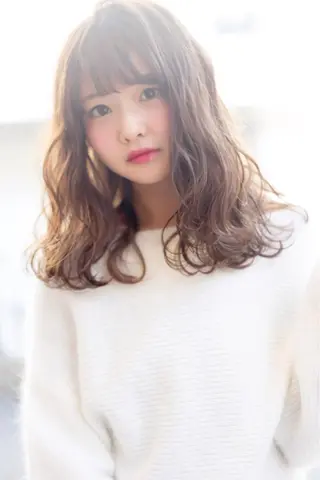 セミロング カラー ヘアアレンジ 榎園 由美のヘアスタイル