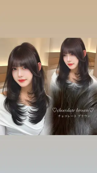 セミロング ハイトーン/韓国 ヘア/RINAのヘアスタイル