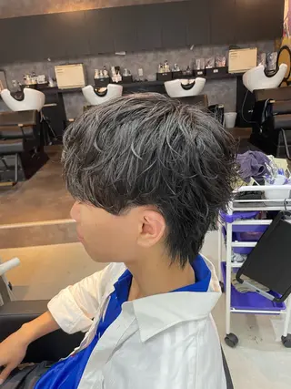 ショート メンズパーマ 毛流れ/シャドウのヘアスタイル