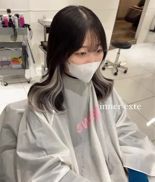 ミディアム りおな/エクステ /ミルクティーカラーのヘアスタイル