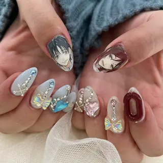 セミロング 池袋痛ネイル Nok. 渡辺のネイルデザイン