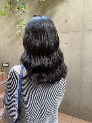 セミロング 大人可愛い♡コテ巻き パーマ🌼杉田 萌恵のヘアスタイル