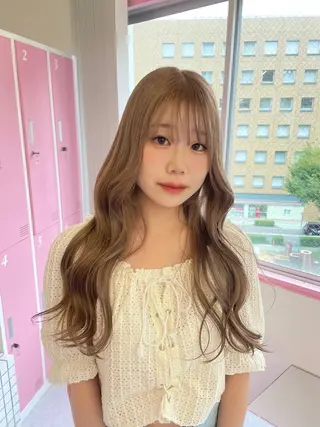 ロング ハイトーン/レイヤー カット/harukaのヘアスタイル