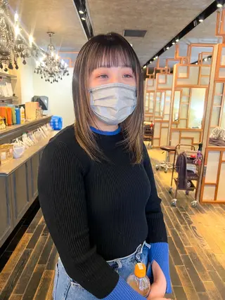 ミディアム カラー Aya/四条烏丸/ インナーカラーのヘアスタイル