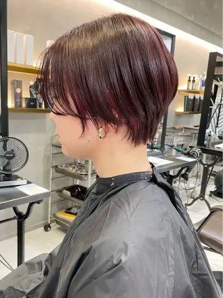ショート ボブ/デザインカラー /表参道/新井美有紀のヘアスタイル