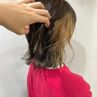 ミディアム カラー ボブ/パーマ ミヒラケイタのヘアスタイル