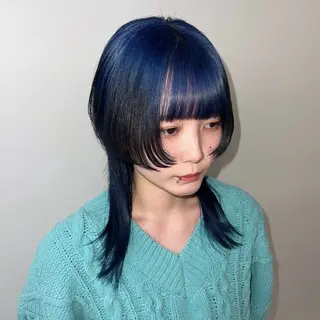 セミロング カラー Ren. 🦋デザインカラーのヘアスタイル