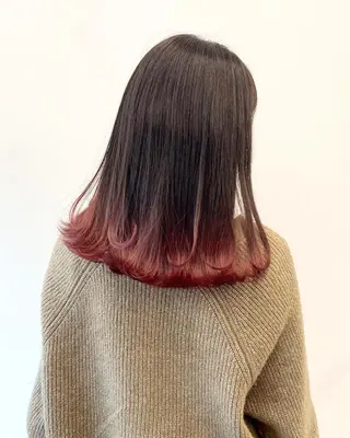 セミロング カラー パーマ ヘアアレンジ 【公式】amble luxe池袋東口🩷のヘアスタイル