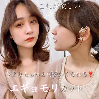 ミディアム レイヤー/顔周り 田山　穂波のヘアスタイル