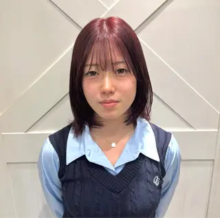 ミディアム カラー 横浜｜韓国レイヤー｜ 暖色カラー｜まなとのヘアスタイル