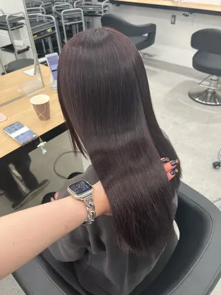 ロング カラー 暗髪🩶ラベンダー/ ブルー/ユウナ🤍のヘアスタイル