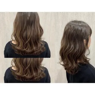 セミロング カラー ヘアアレンジ 🫧透け感⋆艶髪💎 山口アヤカのヘアスタイル