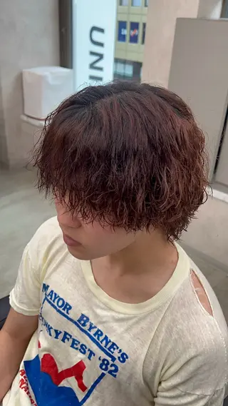 ショート カラー パーマ メンズ 韓国レイヤーカット /REIのヘアスタイル