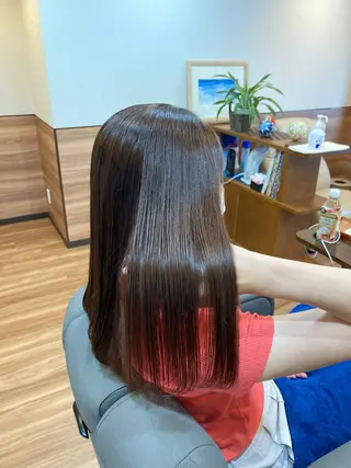 セミロング カラー Annon プライベートサロンのヘアスタイル