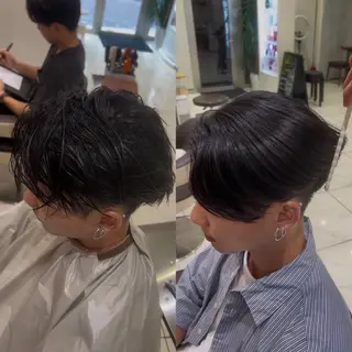 ショート パーマ メンズ メンズ毛流れ 縮毛特化/土屋丈のヘアスタイル