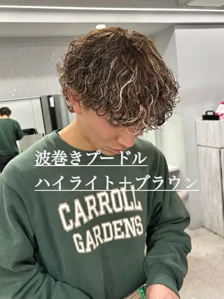 ショート カラー パーマ メンズ 🍐シャドウパーマ メンズ特化/守岡🍐のヘアスタイル