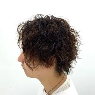 ミディアム パーマ 柏メンズカットパーマ NO.1タイチのヘアスタイル